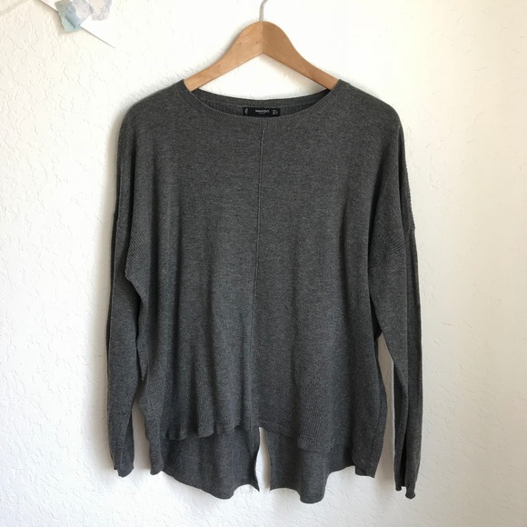 Mango Sweaters - Mango basics gray sweater M sleeve slit loose fall